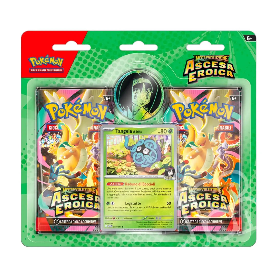 Pokémon Ascesa Eroica – Collezione Tangela di Erika | 2 Bustine + Carta Promo (Tangela di Erika)